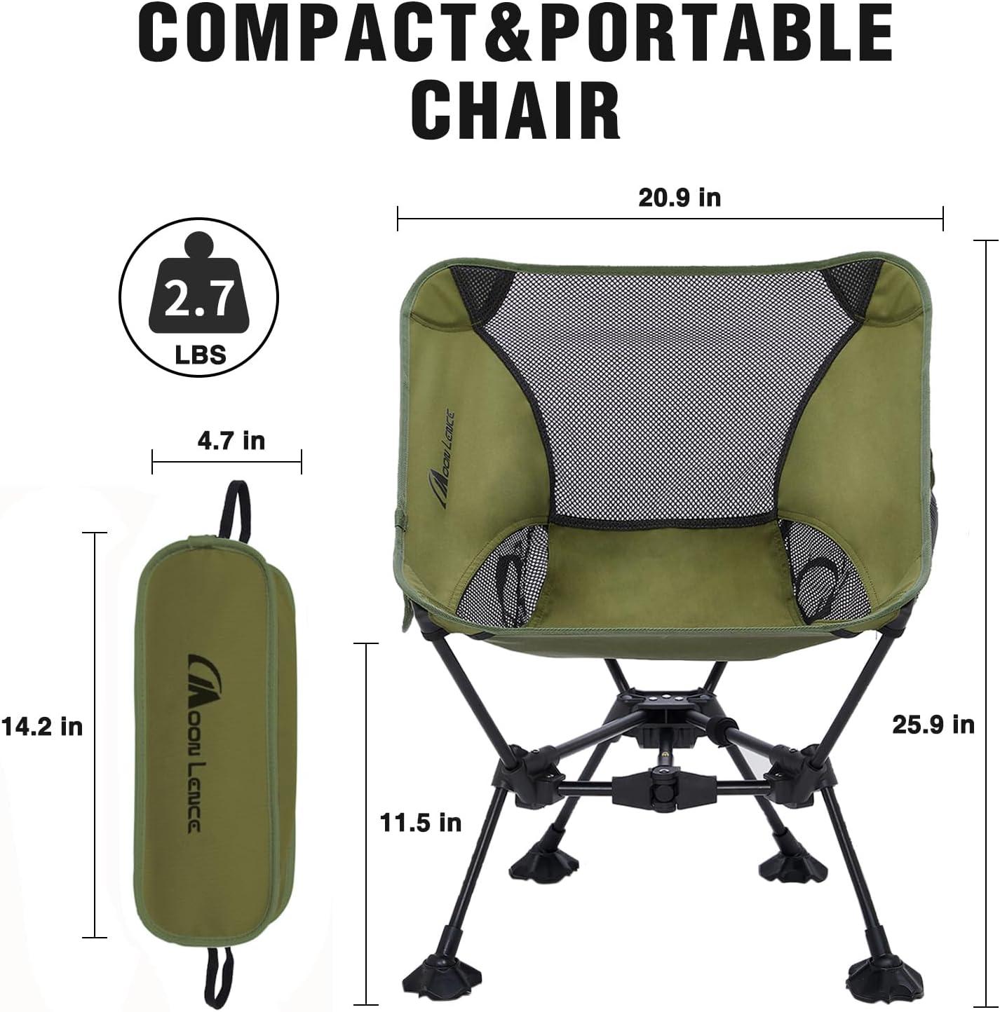 image:imageMOON LENCE 2 Pack Portable Camping Chairs Backpacking Chair The 4th Generation Ultralight Folding Chair Compact Lightweight Foldable Chairs for Hiking Mountaineering BeachGreenwith Feet