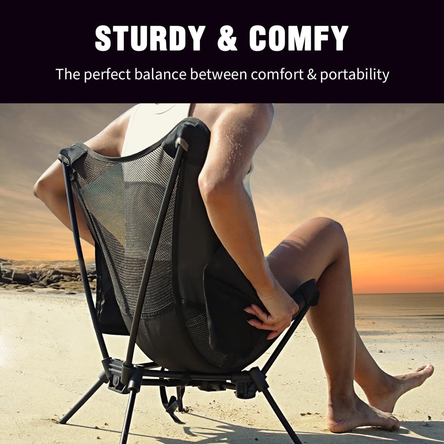 image:imageMOON LENCE 2 Pack Portable Camping Chairs Backpacking Chair The 4th Generation Ultralight Folding Chair Compact Lightweight Foldable Chairs for Hiking Mountaineering BeachGreen2pack