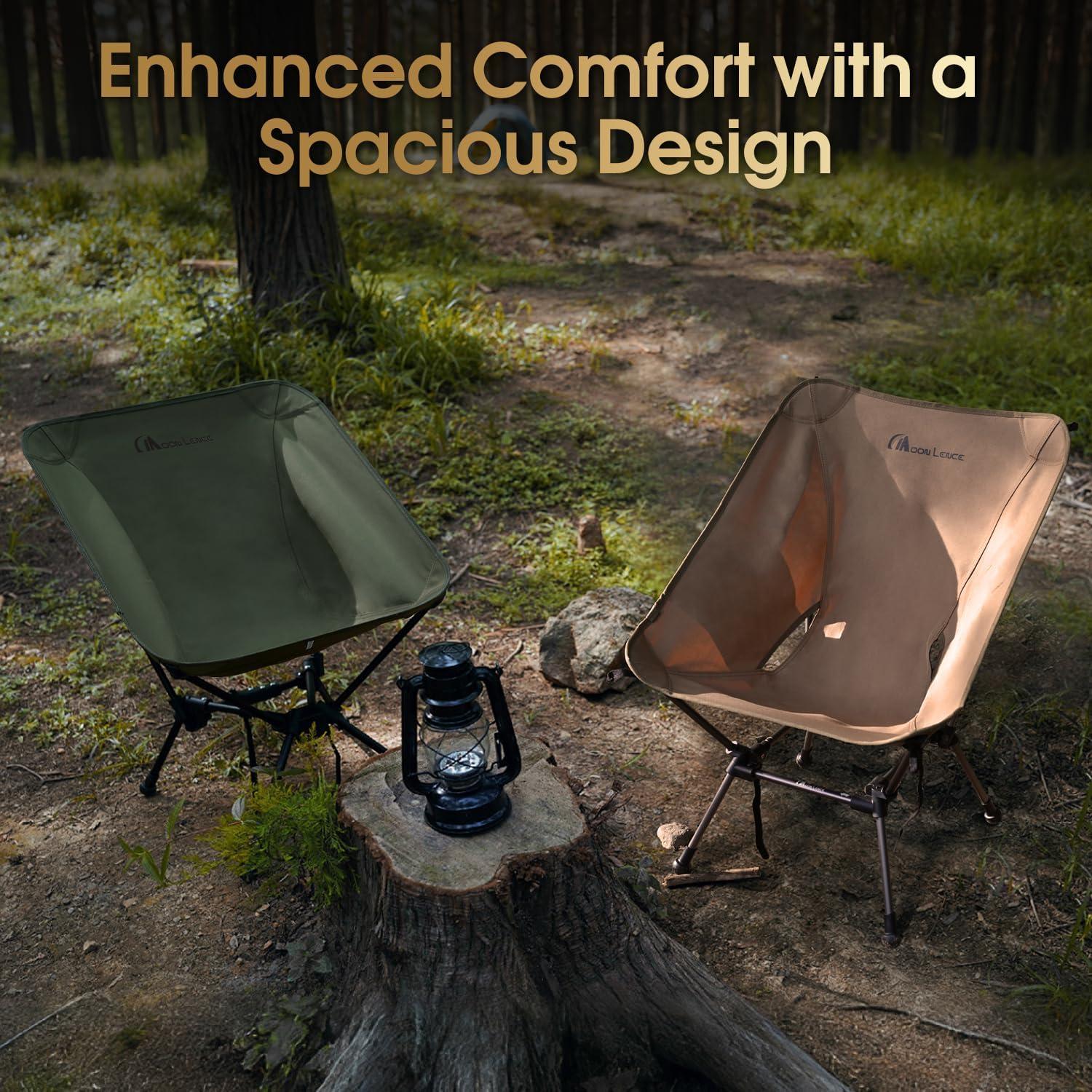 image:imageMOON LENCE High Back Folding Camping Chairs HeightAdjustable Widened Seat for Beach with AntiSinking FeetBlackplus