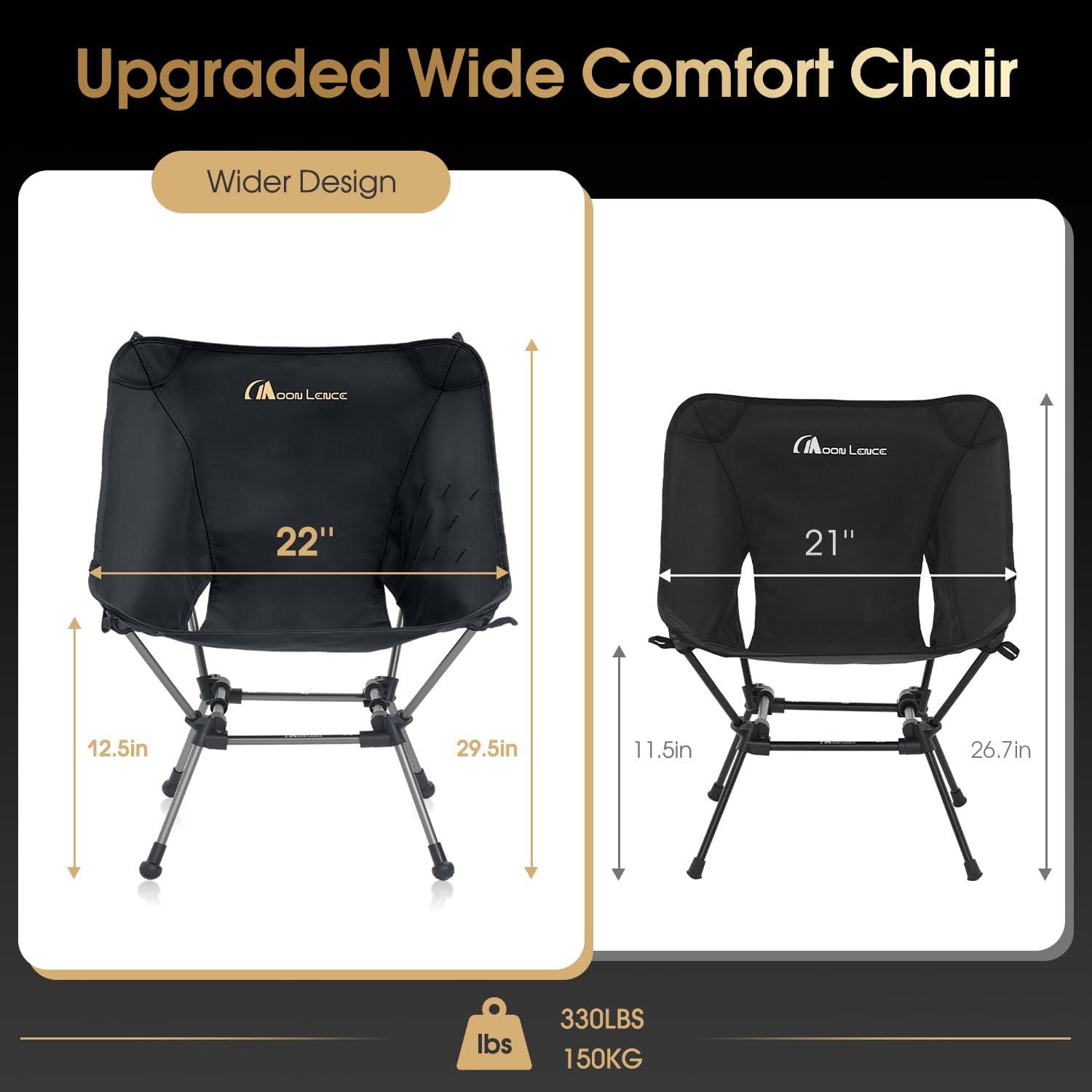 image:imageMOON LENCE High Back Folding Camping Chairs HeightAdjustable Widened Seat for Beach with AntiSinking FeetOnyxplus