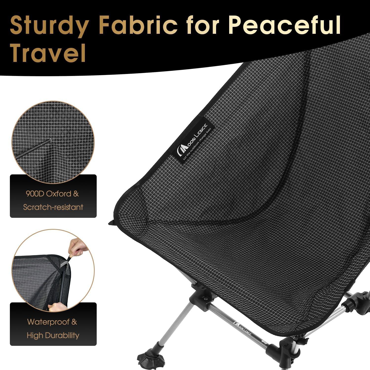 image:imageMOON LENCE High Back Folding Camping Chairs HeightAdjustable Widened Seat for Beach with AntiSinking FeetOnyxplus