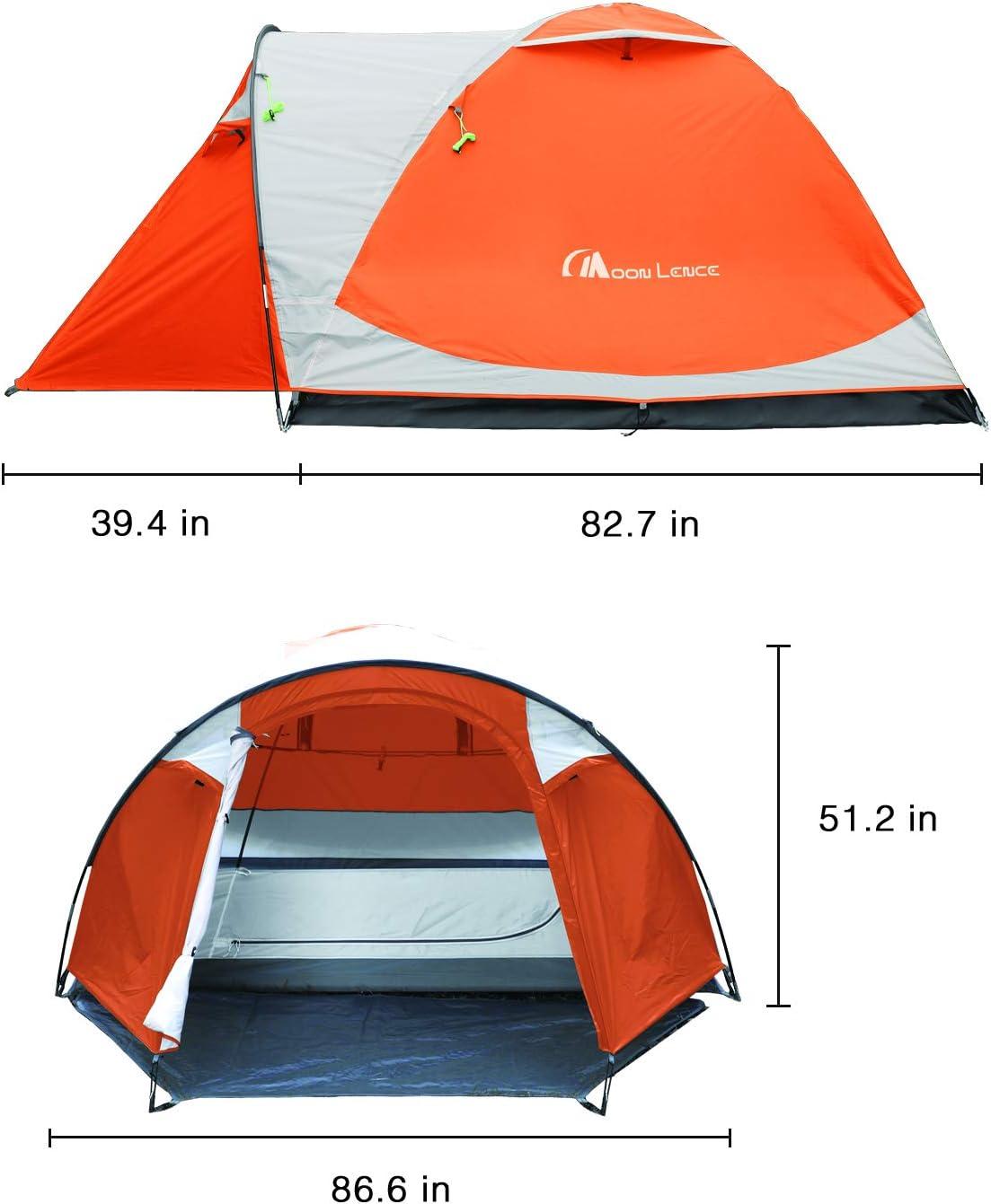 image:imageMOON LENCE Outdoor Camping Tent 3 to 4 Person Tent with Screen Room Double Doors amp Double Layer Waterproof Design 2000MM