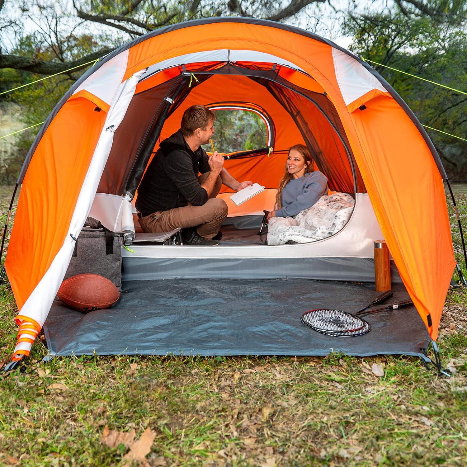 image:imageMOON LENCE Outdoor Camping Tent 3 to 4 Person Tent with Screen Room Double Doors amp Double Layer Waterproof Design 2000MM