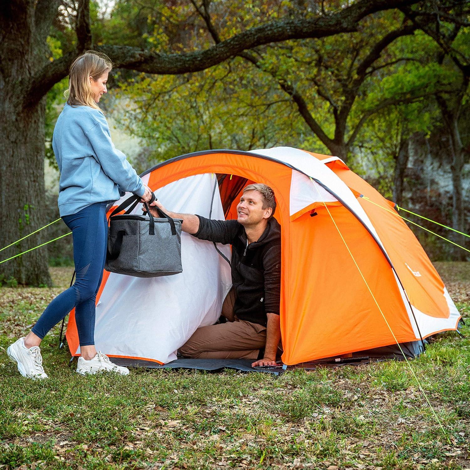 image:imageMOON LENCE Outdoor Camping Tent 3 to 4 Person Tent with Screen Room Double Doors amp Double Layer Waterproof Design 2000MM