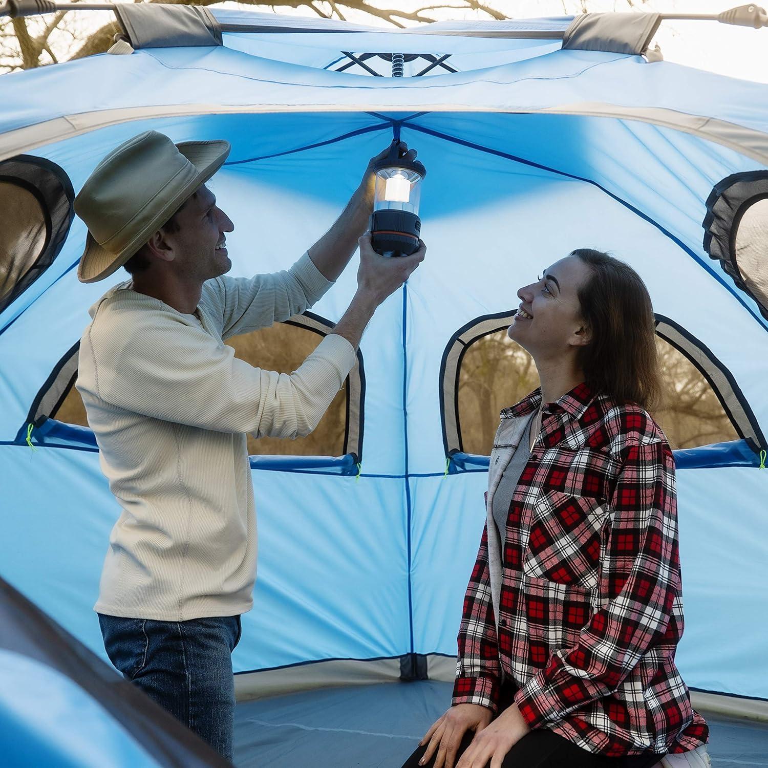 image:imageMOON LENCE Pop Up Camping Tent 34 Person Automatic Instant Tent Portable Windproof for Backyard Car Camping Family TripsBlue