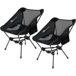 image:imageMOON LENCE 2 Pack Portable Camping Chairs Backpacking Chair  The 4th Generation Ultralight Folding Chair  Compact Lightweight Foldable Chairs for Hiking Mountaineering BeachBlack2pack