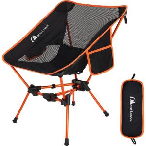 image:imageMOON LENCE 2 Pack Portable Camping Chairs Backpacking Chair  The 4th Generation Ultralight Folding Chair  Compact Lightweight Foldable Chairs for Hiking Mountaineering BeachOrange