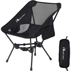 image:imageMOON LENCE 2 Pack Portable Camping Chairs Backpacking Chair  The 4th Generation Ultralight Folding Chair  Compact Lightweight Foldable Chairs for Hiking Mountaineering BeachBlack