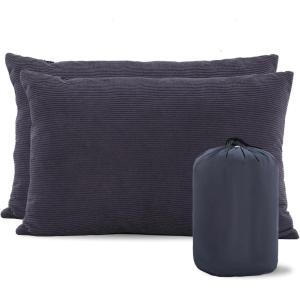 image:imageMOON LENCE Camping Pillows 2 Pack Compressible Camp Pillow with Washable Cover amp Carry Bag Plush Filled Backpacking Pillow for Hiking Travel Sleeping 14x18 GreyGrey