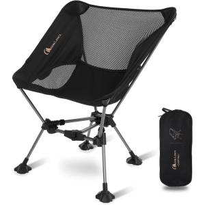 image:imageMOON LENCE High Back Folding Camping Chair 330lbs Portable Compact Chair with Wide Seat amp Ergonomic Back Support BlackBlack