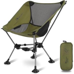 image:imageMOON LENCE High Back Folding Camping Chair 330lbs Portable Compact Chair with Wide Seat amp Ergonomic Back Support BlackGreen