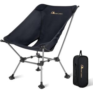 image:imageMOON LENCE High Back Folding Camping Chairs HeightAdjustable Widened Seat for Beach with AntiSinking FeetBlackplus