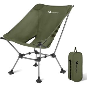 image:imageMOON LENCE High Back Folding Camping Chairs HeightAdjustable Widened Seat for Beach with AntiSinking FeetGreenplus