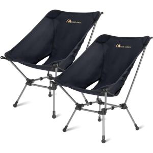 image:imageMOON LENCE Portable Camping Chair Plus Larger amp Roomier Compact and Lightweight Still Folding Chair for Backpacking amp Hiking 330Lbs Capacity Moss GreenBlack2pack