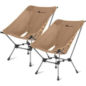image:imageMOON LENCE Portable Camping Chair Plus Larger amp Roomier Compact and Lightweight Still Folding Chair for Backpacking amp Hiking 330Lbs Capacity Moss GreenDesert Rust2pack