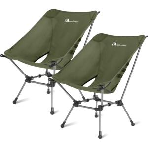 image:imageMOON LENCE Portable Camping Chair Plus Larger amp Roomier Compact and Lightweight Still Folding Chair for Backpacking amp Hiking 330Lbs Capacity Moss GreenMoss Green2pack