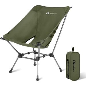 image:imageMOON LENCE Portable Camping Chair Plus Larger amp Roomier Compact and Lightweight Still Folding Chair for Backpacking amp Hiking 330Lbs Capacity Moss GreenMoss Green