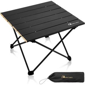 image:imageMOON LENCE Ultralight Folding Camping Table CompactPortbale with Carry Bag for Outdoor Cooking Picnic Camp Boat Travel Black  SGold