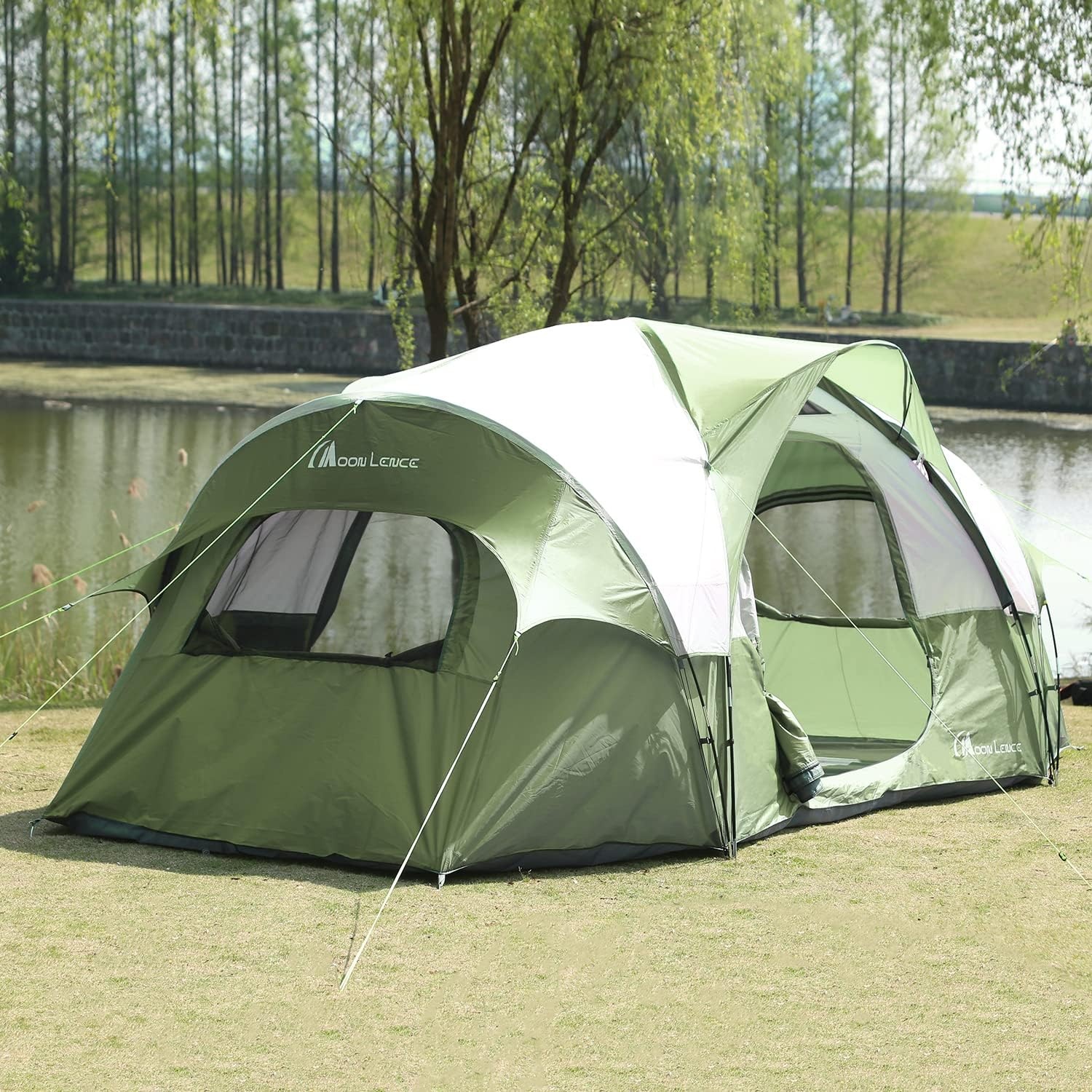 image:imageMOON LENCE Camping Tent 8 Person Tent Waterproof Windproof Family Tent Camping House Large Tent Double Layer Outdoor Tents Ultralight Dome Tent with Rooms