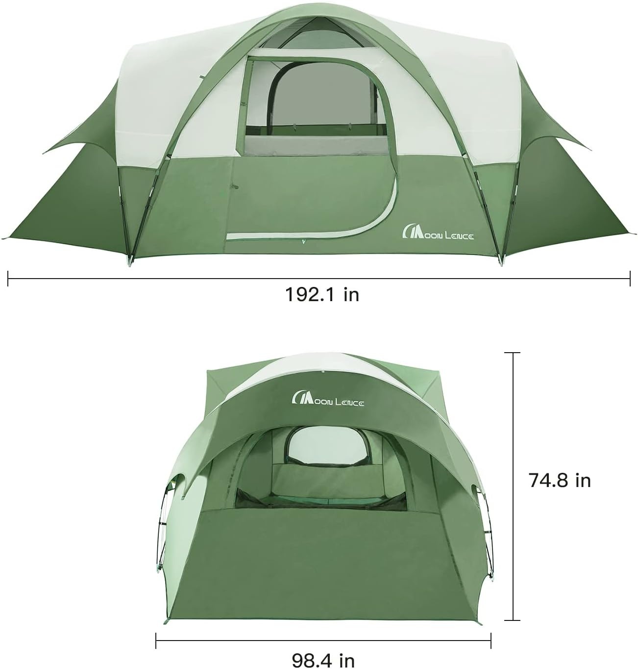 image:imageMOON LENCE Camping Tent 8 Person Tent Waterproof Windproof Family Tent Camping House Large Tent Double Layer Outdoor Tents Ultralight Dome Tent with Rooms
