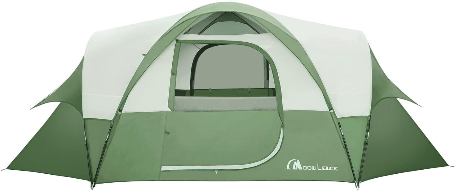 image:imageMOON LENCE Camping Tent 8 Person Tent Waterproof Windproof Family Tent Camping House Large Tent Double Layer Outdoor Tents Ultralight Dome Tent with Rooms
