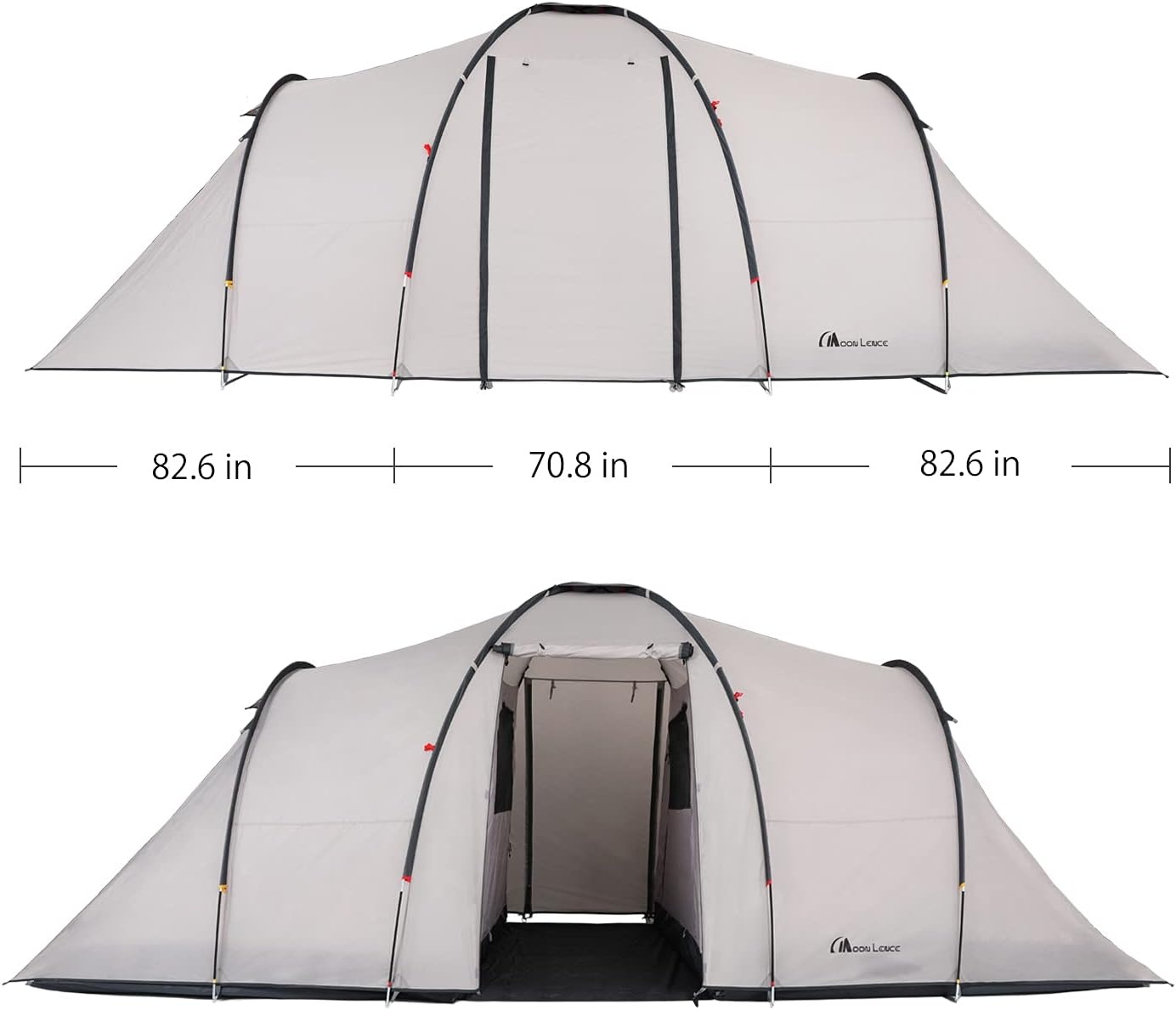 image:imageMoon Lence 8 Person Tent Family Camping Tent Waterproof Windproof with Divided Curtain for Separated 2 Rooms and Double Layer Portable with Carry Bag Outdoor