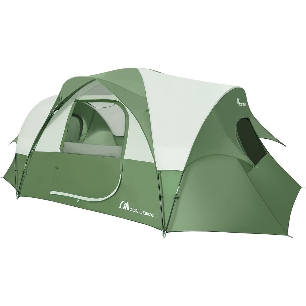 image:imageMOON LENCE Camping Tent 8 Person Tent Waterproof Windproof Family Tent Camping House Large Tent Double Layer Outdoor Tents Ultralight Dome Tent with Rooms