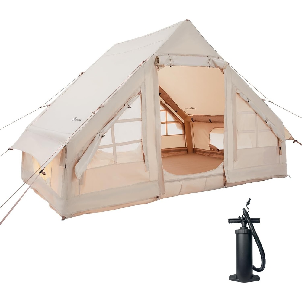 image:imageMoon Lence Glamping Inflatable Camping Tent for 46 PersonAllSeason WaterproofWindproofInsulation SelfSupporting Air TentsEasy Setup Cabin Camping Tent with Mesh Windows